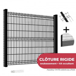 cloture 1m53 avec soubassement et kit brise vue